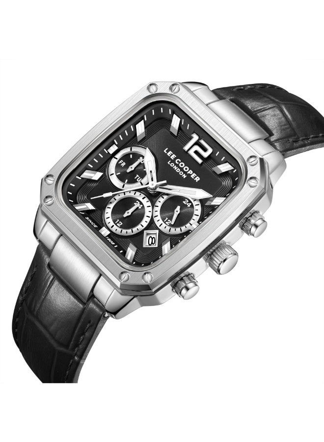 Lee Cooper ساعة متعددة الوظائف للرجال من الجلد LC08184.351 - 39X49 مم - Image 2