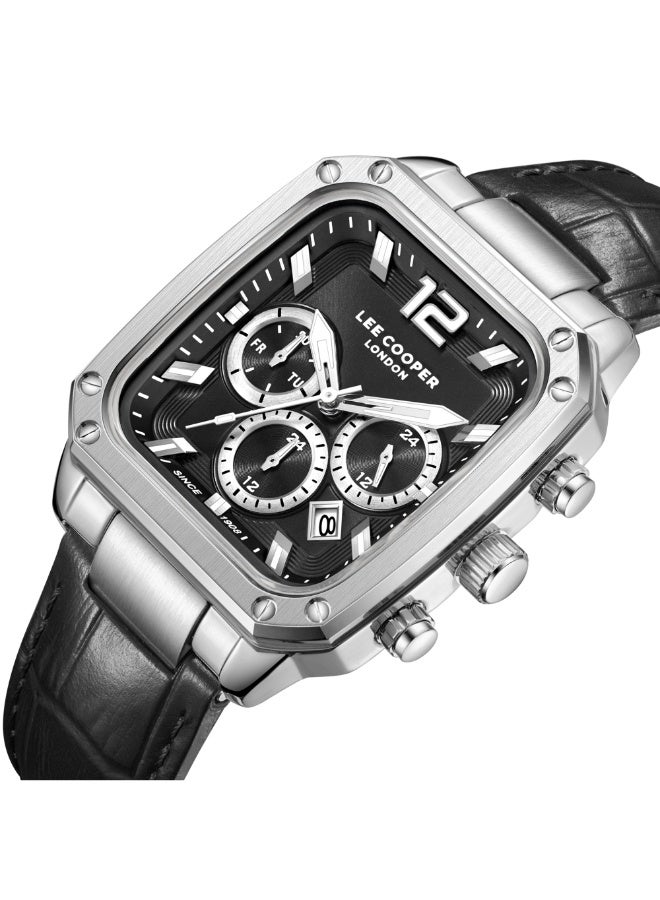 Lee Cooper ساعة متعددة الوظائف للرجال من الجلد LC08184.351 - 39X49 مم - Image 4