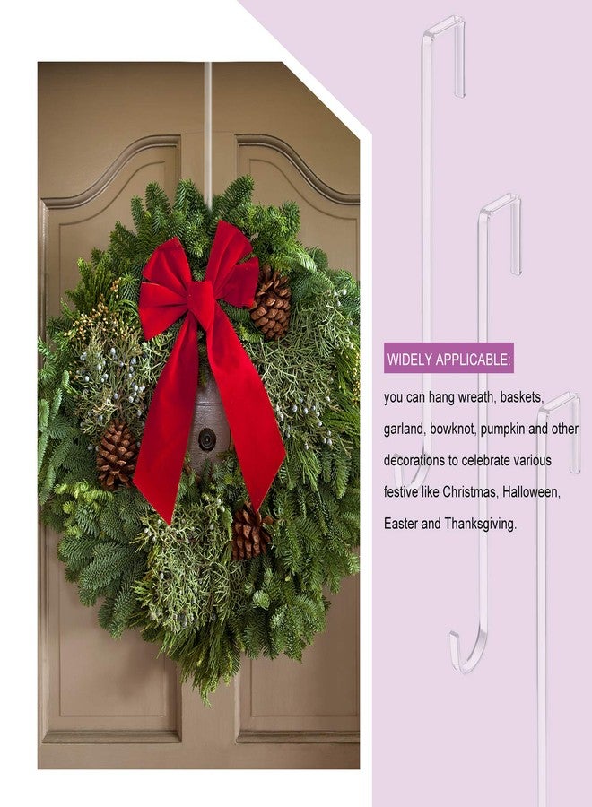 Ripeng 6 Pieces 12 Inch Christmas Plastic Wreath Hanger for Front Door Clear Door Wreath Hooks for Christmas, Halloween, Fall Welcome Sign Decorations Indoor Outdoor Home - Image 4