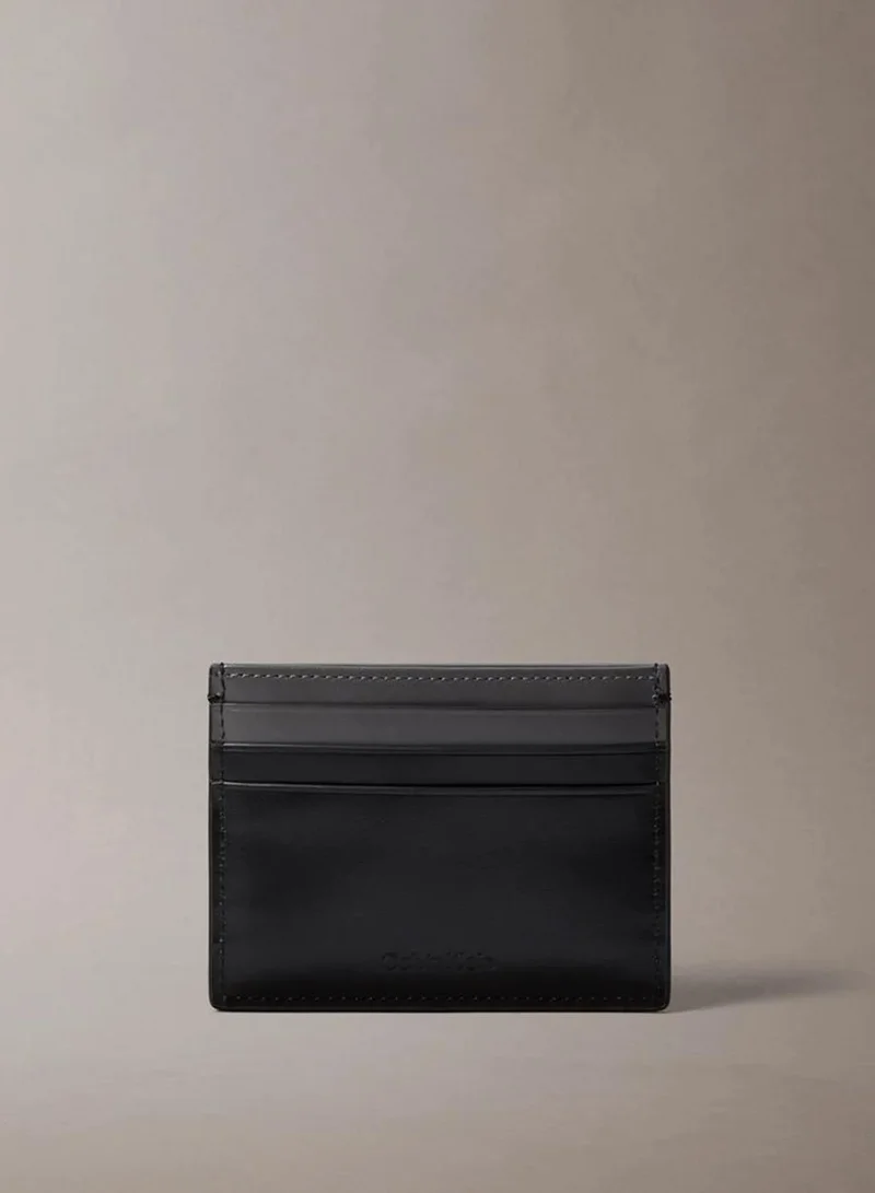 Calvin Klein Black Embossed Logo Napa Leather Card Holder for Men | Best Price UAE