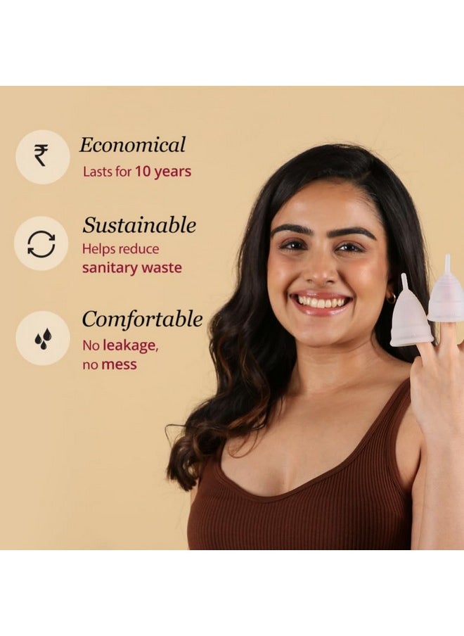 CARMESI - Carmesi Menstrual Cup for Women | Medium Size - With Free Pouch | Rash-Free, Itch-Free, Odour-Free | 8-10 Hours of Leaks-Free Comfort | 100% Biocompatible Medical-Grade Silicone Cups - Image 1