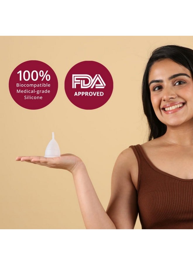CARMESI - Carmesi Menstrual Cup for Women | Medium Size - With Free Pouch | Rash-Free, Itch-Free, Odour-Free | 8-10 Hours of Leaks-Free Comfort | 100% Biocompatible Medical-Grade Silicone Cups - Image 1