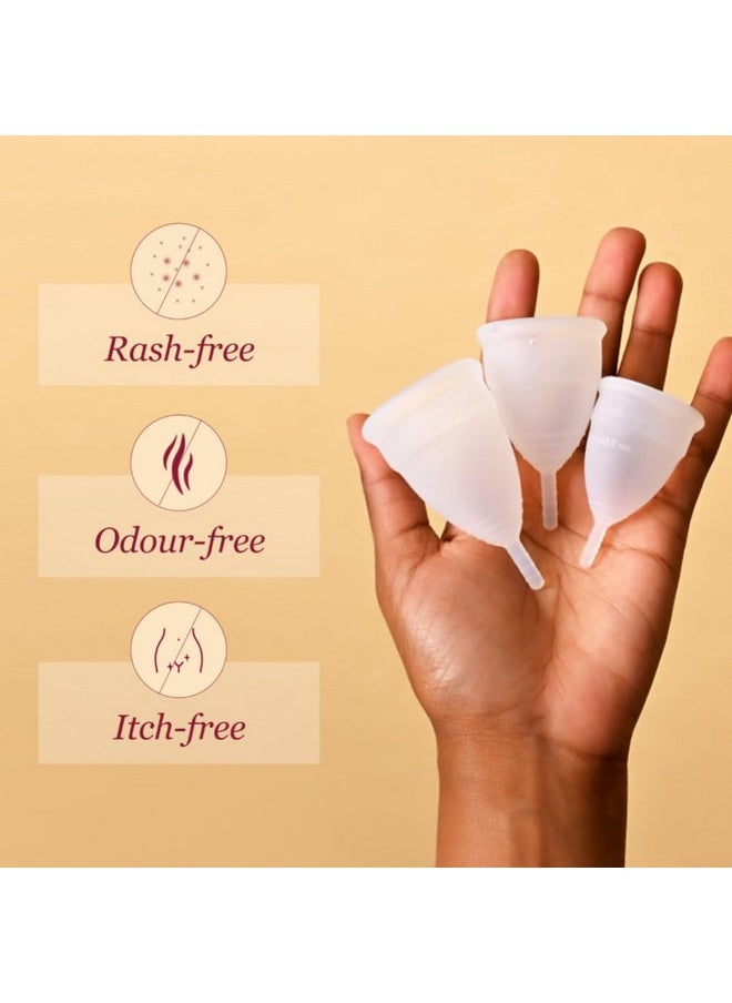CARMESI - Carmesi Menstrual Cup for Women | Medium Size - With Free Pouch | Rash-Free, Itch-Free, Odour-Free | 8-10 Hours of Leaks-Free Comfort | 100% Biocompatible Medical-Grade Silicone Cups - Image 1