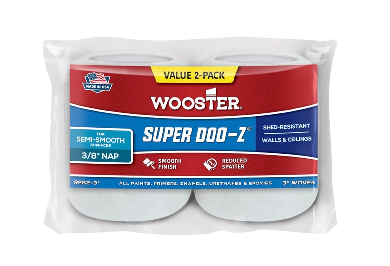 Wooster Brush R282-3 Deluxe Trim Roller, 2-Pack Refill, 3/8-Inch Nap, 3-Inch - Image 2