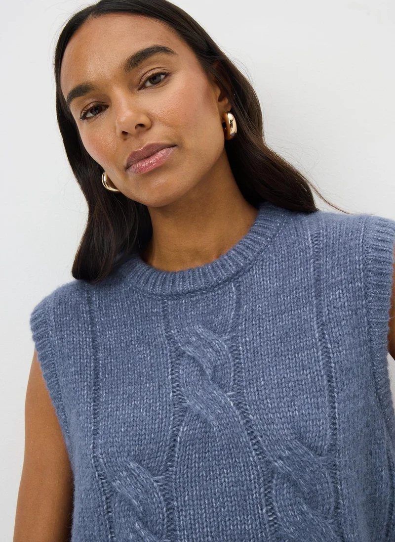 Matalan Denim Blue Cable Vest