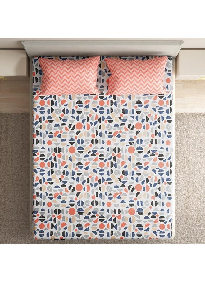 Wakefit - Wakefit Bedsheet for King Size, Bedsheet for Double Bed King Size, Elastic Bedsheets for King Size Bed, 144 TC 100% Cotton with 2 Pillow Covers (Elastic Fitted Sheet 78x72 : Bekky) - Image 1