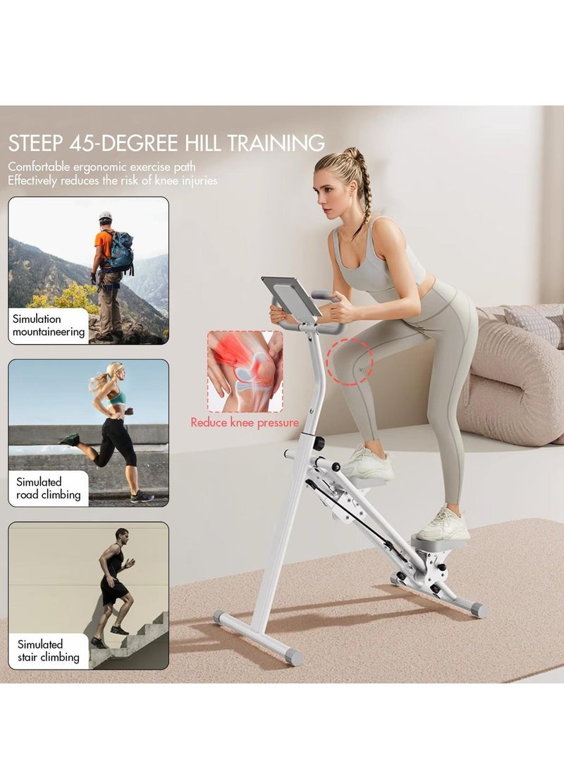 WALALLA Indoor Stair Stepper Climbing Machine, Compact Folding Vertical Climber with Adjustable Handlebar, LCD Fitness Monitor, 330 lbs Capacity Cardio Exercise Machine for Home Gym Full Body Workout - Image 3
