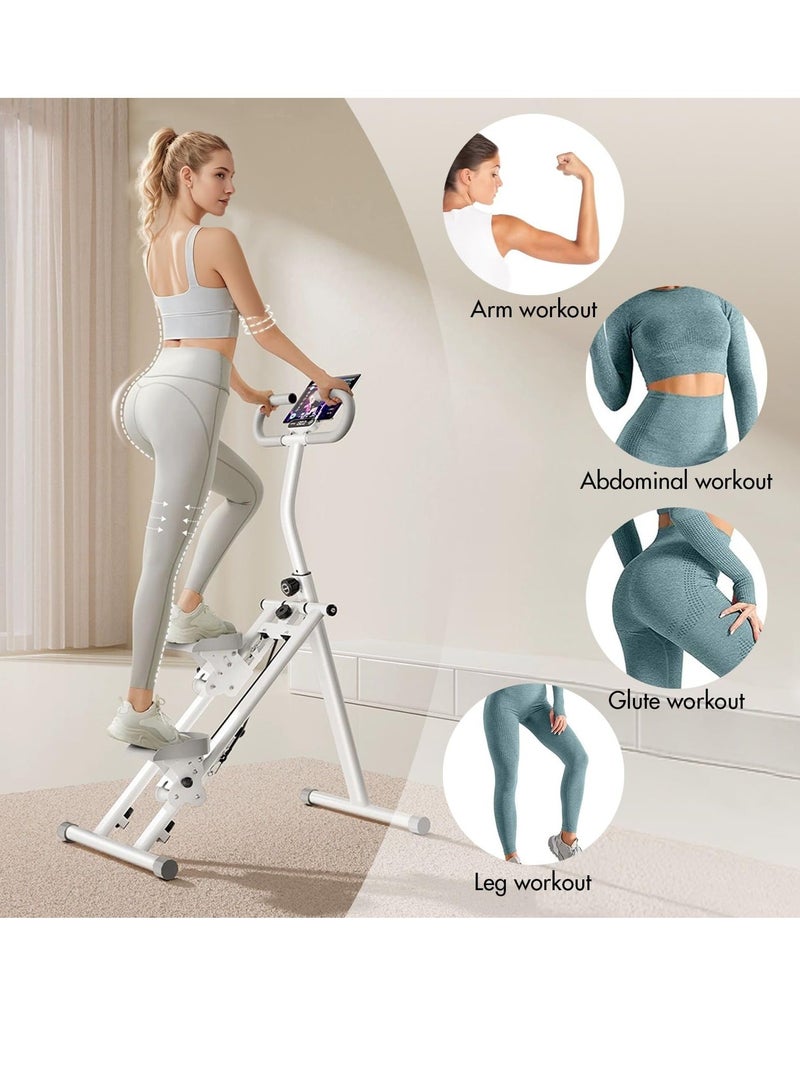 WALALLA Indoor Stair Stepper Climbing Machine, Compact Folding Vertical Climber with Adjustable Handlebar, LCD Fitness Monitor, 330 lbs Capacity Cardio Exercise Machine for Home Gym Full Body Workout - Image 2