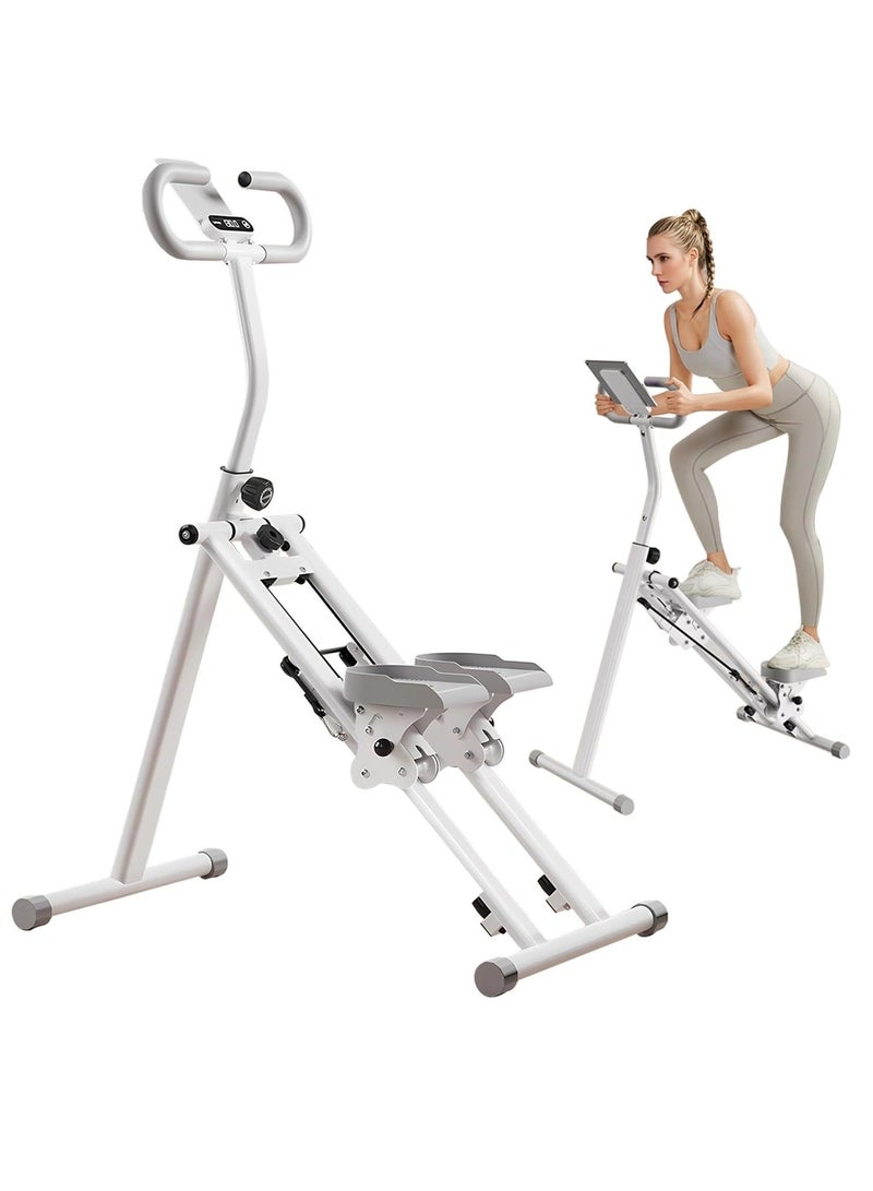 WALALLA Indoor Stair Stepper Climbing Machine, Compact Folding Vertical Climber with Adjustable Handlebar, LCD Fitness Monitor, 330 lbs Capacity Cardio Exercise Machine for Home Gym Full Body Workout - Image 1