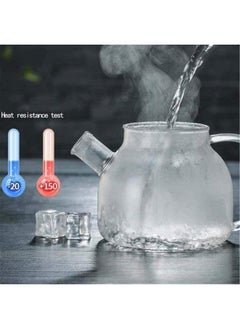 Happy Home Heat-Resistant Borosilicate Glass Teapot, Microwave Safe, with Bamboo Lid and Removable Filter Spout, for Loose Leaf Tea, Flowering Tea, and Fruit Infusion Tea,1000Ml  - Image 2