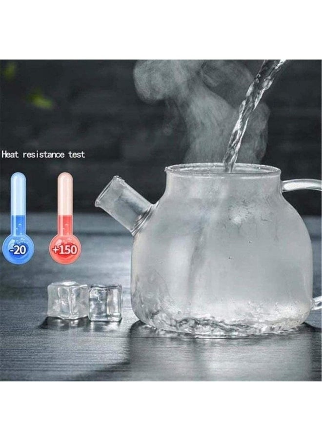 Happy Home Heat-Resistant Borosilicate Glass Teapot, Microwave Safe, with Bamboo Lid and Removable Filter Spout, for Loose Leaf Tea, Flowering Tea, and Fruit Infusion Tea,1000Ml  - Image 2