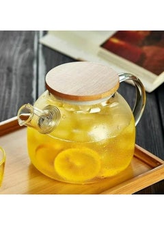 Happy Home Heat-Resistant Borosilicate Glass Teapot, Microwave Safe, with Bamboo Lid and Removable Filter Spout, for Loose Leaf Tea, Flowering Tea, and Fruit Infusion Tea,1000Ml  - Image 4