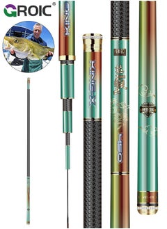 GROIC 2.7M Telescopic Fishing Rod, Telescopic Tenkara Fishing Rod, Ultralight Travel Fishing Rod, Portable Collapsible Bass Crappie Rod, Carbon Fiber Inshore Stream Trout Pole, Beginner Tenkara Rod Kit  - Image 1