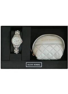 ALEXIS Alexis Bendel Women's Set White Dial Quartz Watch with Leather Clutch Bag  - Image 2