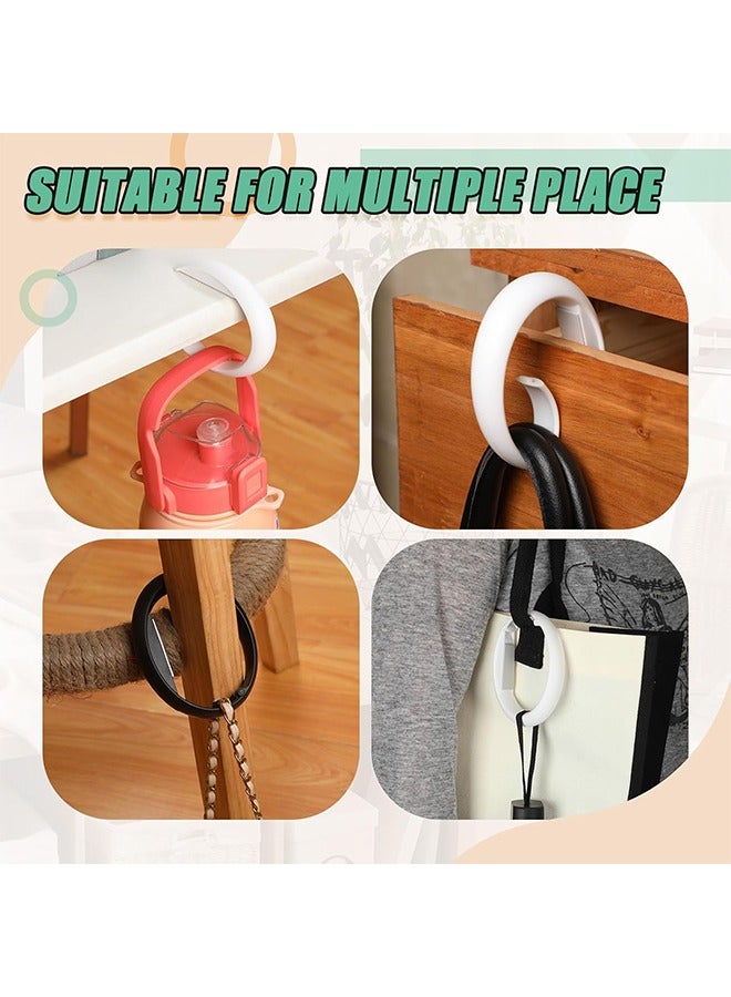 Arabest 2 Pcs Bag Hooks, Non Slip Bag Hanger, Plastic Foldable Heavy Duty Hanger Hook for Desk Home Office (Black, White)  - Image 4