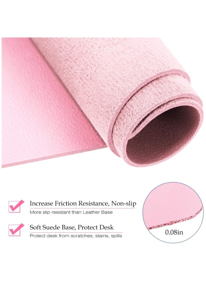 Towwi Desk Pad 80×40cm Waterproof Leather Desk Mat – Large Smooth Surface Mouse & Keyboard Pad (Light Pink) - Image 3