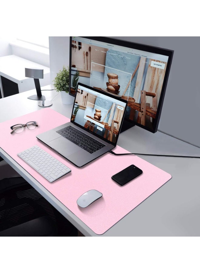Towwi Desk Pad 80×40cm Waterproof Leather Desk Mat – Large Smooth Surface Mouse & Keyboard Pad (Light Pink) - Image 5
