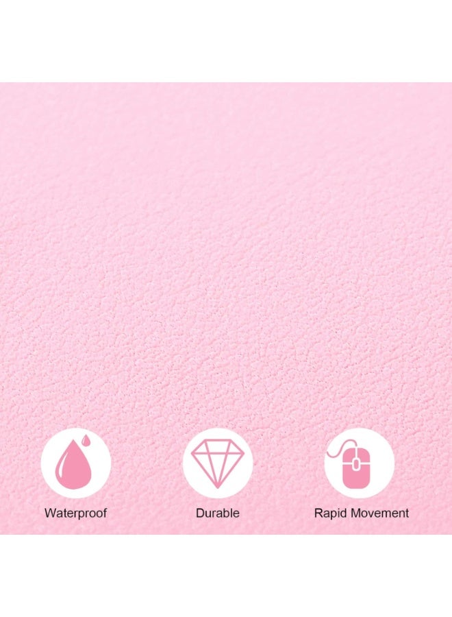 Towwi Desk Pad 80×40cm Waterproof Leather Desk Mat – Large Smooth Surface Mouse & Keyboard Pad (Light Pink) - Image 2