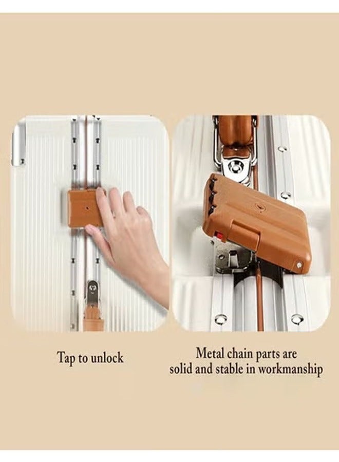 keke Durable Hard Shell Trolley Suitcase White with 4 Spinner Wheels 20*24 Inches  - Image 3