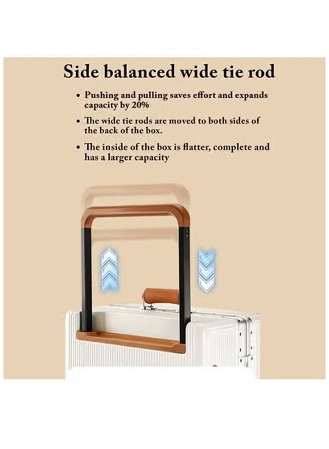 keke Durable Hard Shell Trolley Suitcase White with 4 Spinner Wheels 20*24 Inches  - Image 5