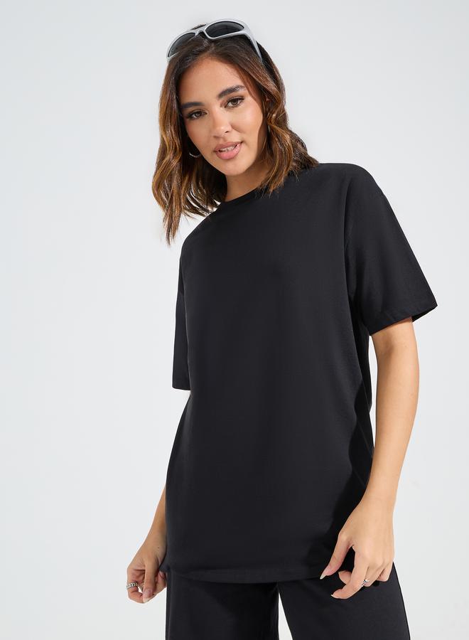 Styli Longline Oversized T-Shirt & Wide Leg Joggers Co-Ords  - Image 3