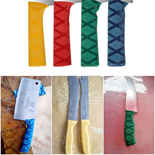 TorSor 4 Pack Chef Knife Handle Cover Protector Heat Shrink Non Slip Grip Wrap Sleeve for Nakiri Knife Japanese Kitchen Knives Butcher Knife Meat Cleaver Knife Kitchen Knife Wood Handle Grips - Image 2