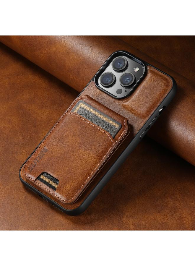 Suteni Case For iPhone 16 Pro H02 Leather Wallet Stand Back Phone Case - Image 2