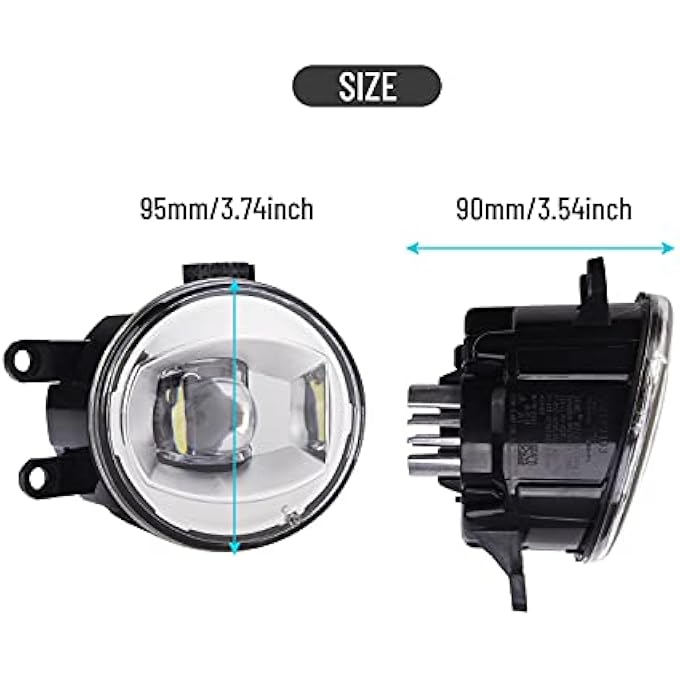 ريحني مصباح ضباب LED عالمي من الجيل الجديد، مُعدّل ومُحسّن لسيارات لكزس Lx570 وRx350 و450H وHS250 موديلات 2005 و2006 و2007 و2008 و2009 و2010 و2011 و2012 و2013، مع حواف من الكروم - Image 3