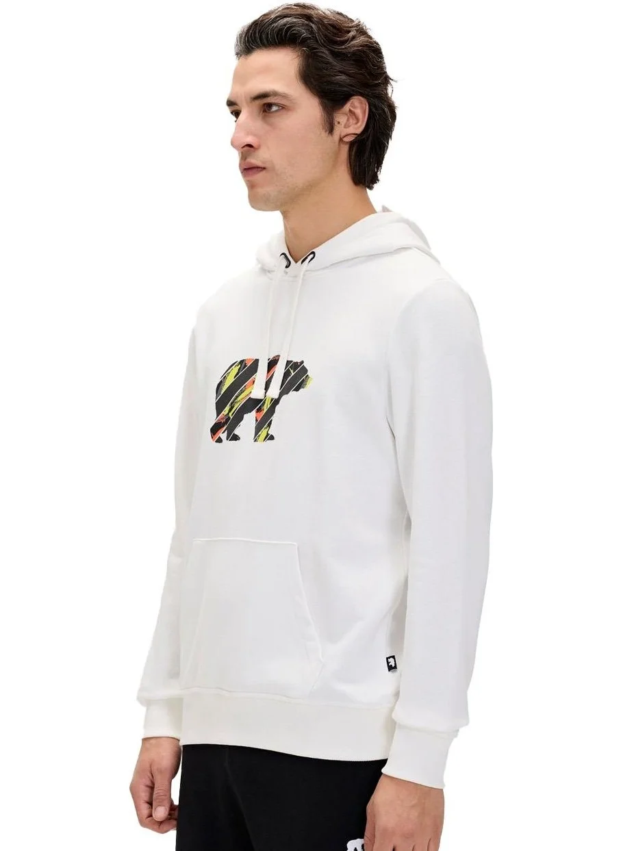 باد بير 24.02.12.024 Mono Hoodie Sweatshirt White