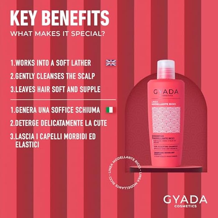 GYADA COSMETICS GYADA Curl Defining Shampoo - Hydrate & Control Curly & Wavy Hair with Frizz Control & Moroccan Argan Oil - Adds Volume & Softness - Vegan & Green Formula - Cruelty Free - 8.45 Fl Oz - Image 3