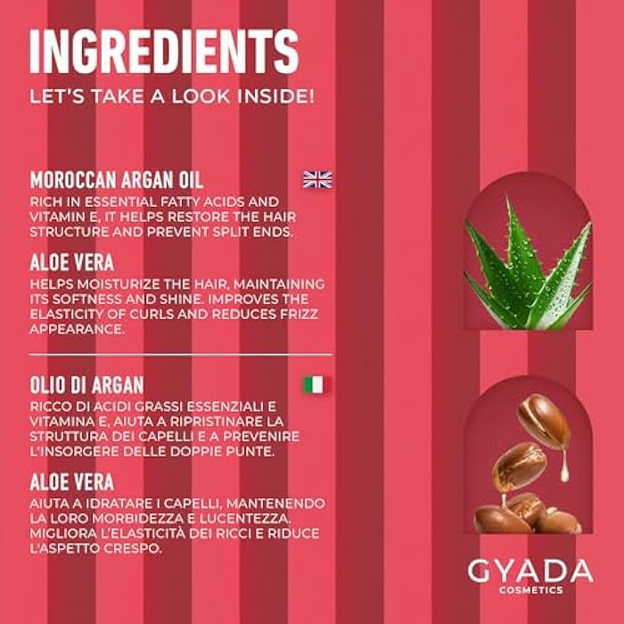 GYADA COSMETICS GYADA Curl Defining Shampoo - Hydrate & Control Curly & Wavy Hair with Frizz Control & Moroccan Argan Oil - Adds Volume & Softness - Vegan & Green Formula - Cruelty Free - 8.45 Fl Oz - Image 5