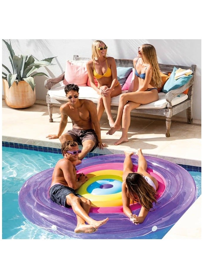 INTEX Rainbow Fiesta Island: Multi-color PVC Adult Float - 2.01m x 24cm - Image 2