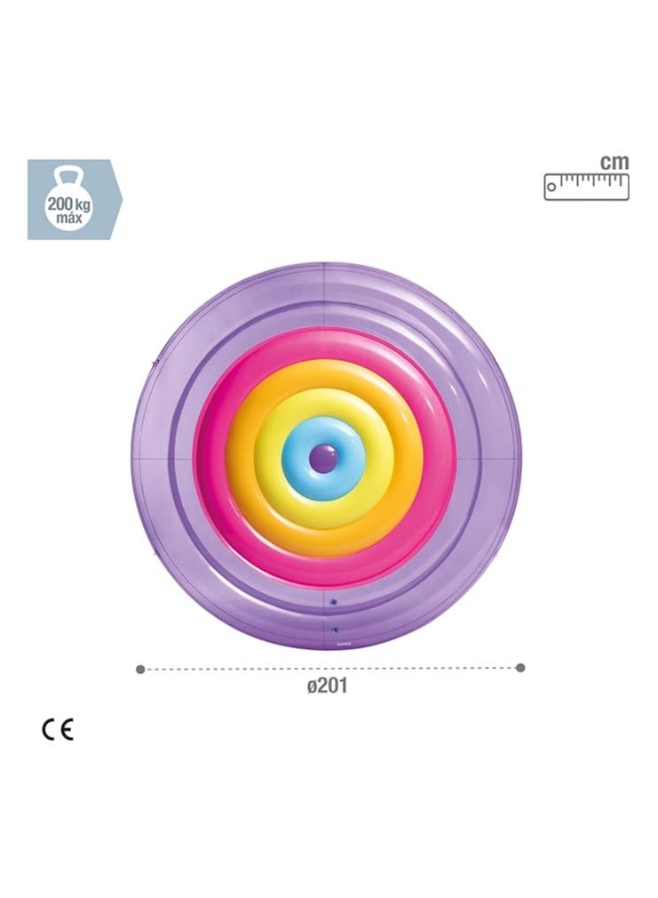 INTEX Rainbow Fiesta Island: Multi-color PVC Adult Float - 2.01m x 24cm - Image 4
