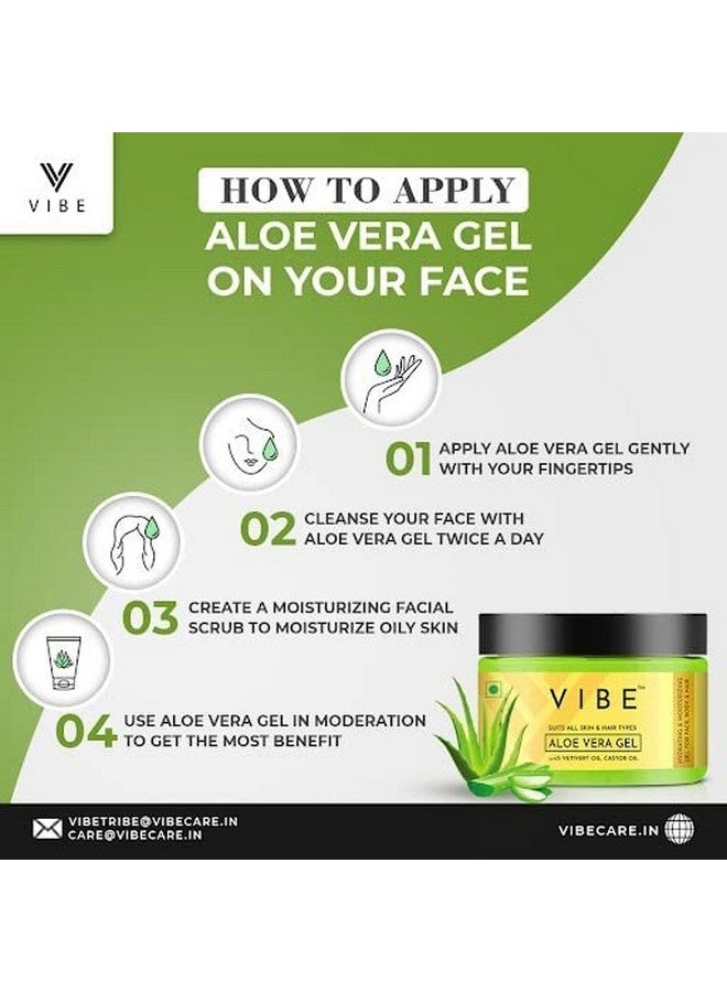 Vibe Hair Serum For Men & Women (50 Ml) & Organic Aloe Vera Gel For Face And Hair With Vetiver & Castor Oil (100Gm) Jumbo Pack - Image 5