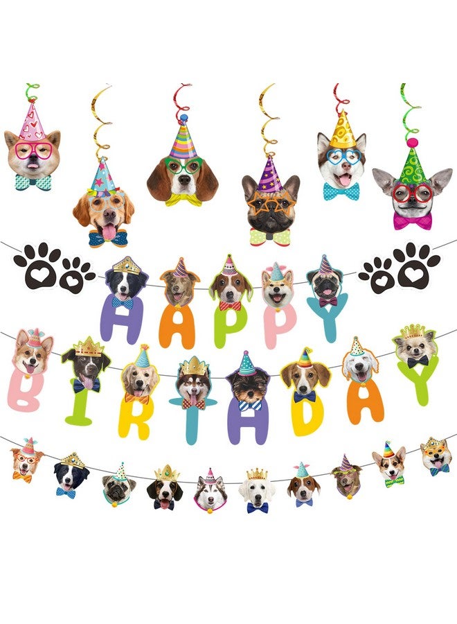 Knana 3Pcs Dog Birthday Banner Happy Birthday Banner Dog Party Favors - Image 1