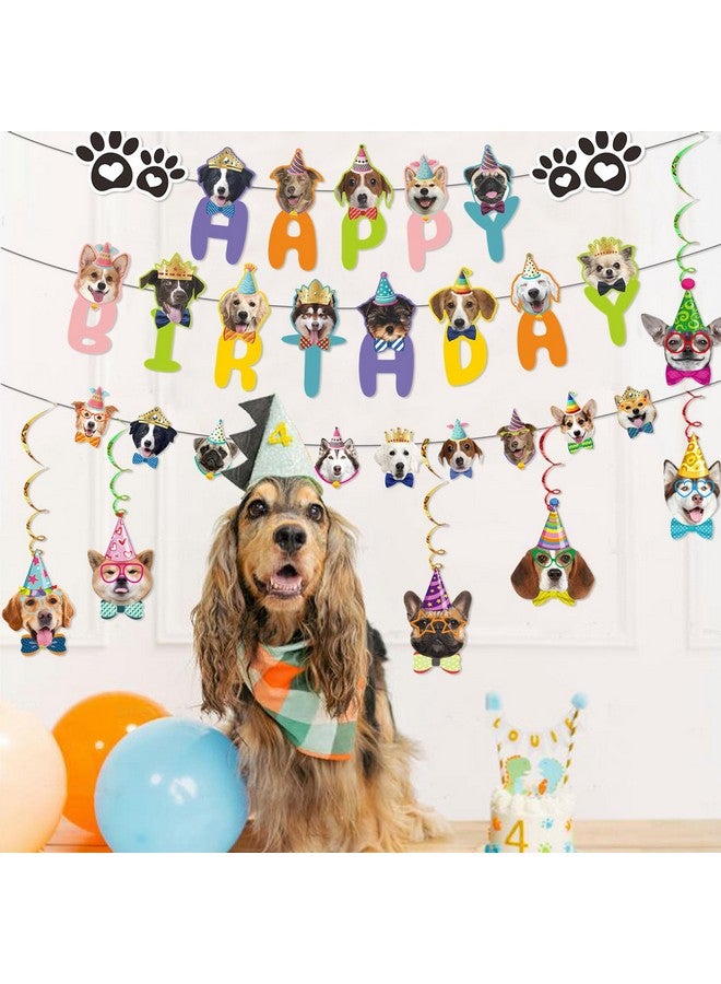 Knana 3Pcs Dog Birthday Banner Happy Birthday Banner Dog Party Favors - Image 3