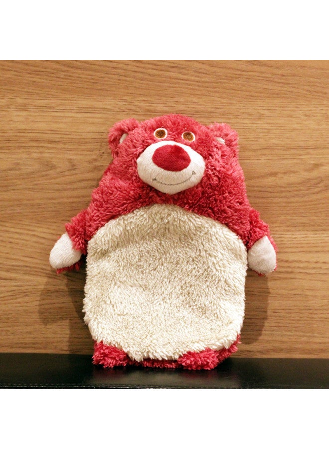 Plush Strawberry Bear Hot Water Bottle Cover Hand Warmer Girl's Belly Warmer Student Dormitory Hand Warmer Ugly Duck-Color:White Bear (plush Cover + Rubber Hot Water Bottle)-Height:Medium Size 1000ml Weighs About 0.28--- 0.35kg  - Image 2