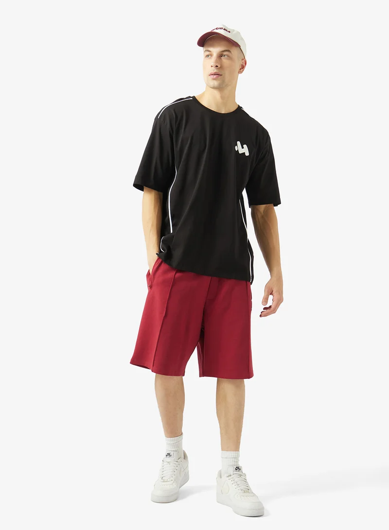 Seventy Five  Graphic Crew Neck Oversize Drop Shoulder T-Shirt for Men | Best Price UAE