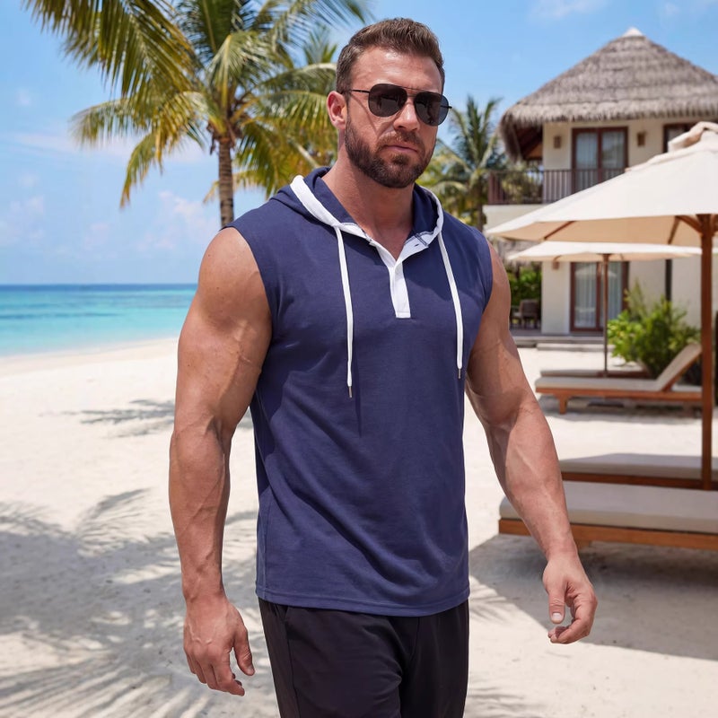 Men's Casual Hooded Vest, Quick Dry Breathable, Summer - Image 4