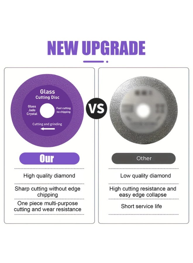 SANMUGEED Glass Cutting Disc, 3PCS 115mm Diamond Saw Cutting Blade Angle Grinder Glass Tile cutting And Polishing, Grinding Rotary Tool Accessories for Jade, Crystal, Bottles - Image 3