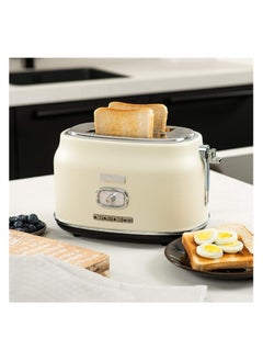 Westinghouse Westinghouse Retro 2-Slice Toaster - Six Adjustable Browning Levels - with Self Centering Function & Crumb Tray - Including Warm Rack for Bread, Bagels, Sandwiches, & Croissants - Beige  - Image 4
