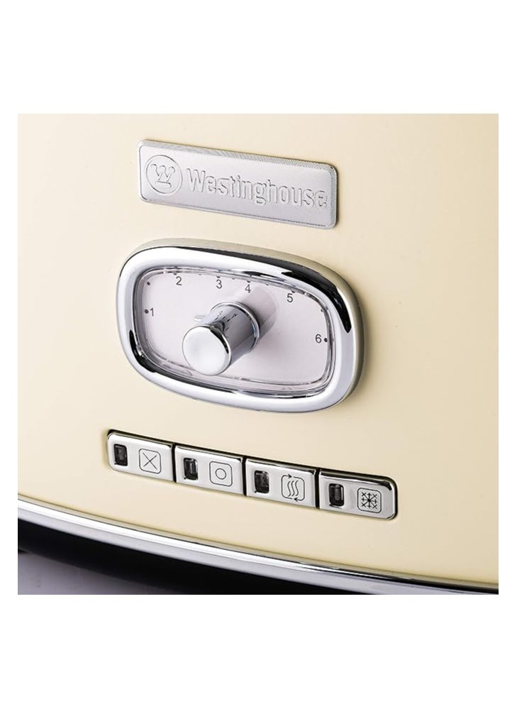 Westinghouse - Westinghouse Retro 2-Slice Toaster - Six Adjustable Browning Levels - with Self Centering Function & Crumb Tray - Including Warm Rack for Bread, Bagels, Sandwiches, & Croissants - Beige - Image 1