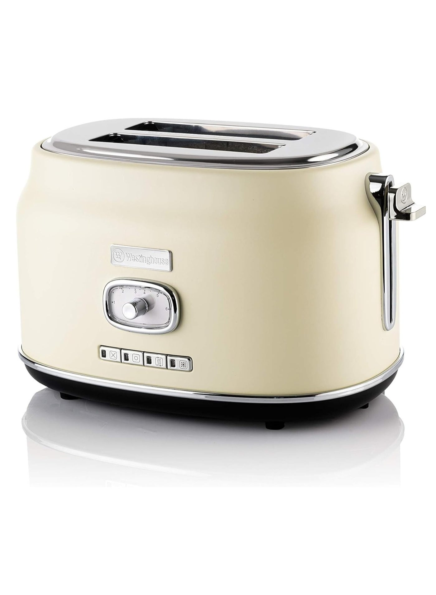 Westinghouse USA Retro 2-Slice Bread Toaster – Beige | 6 Browning Levels, Self-Centering Slots, Crumb Tray, Warming Rack (UAE Version) - 2 Years Warranty