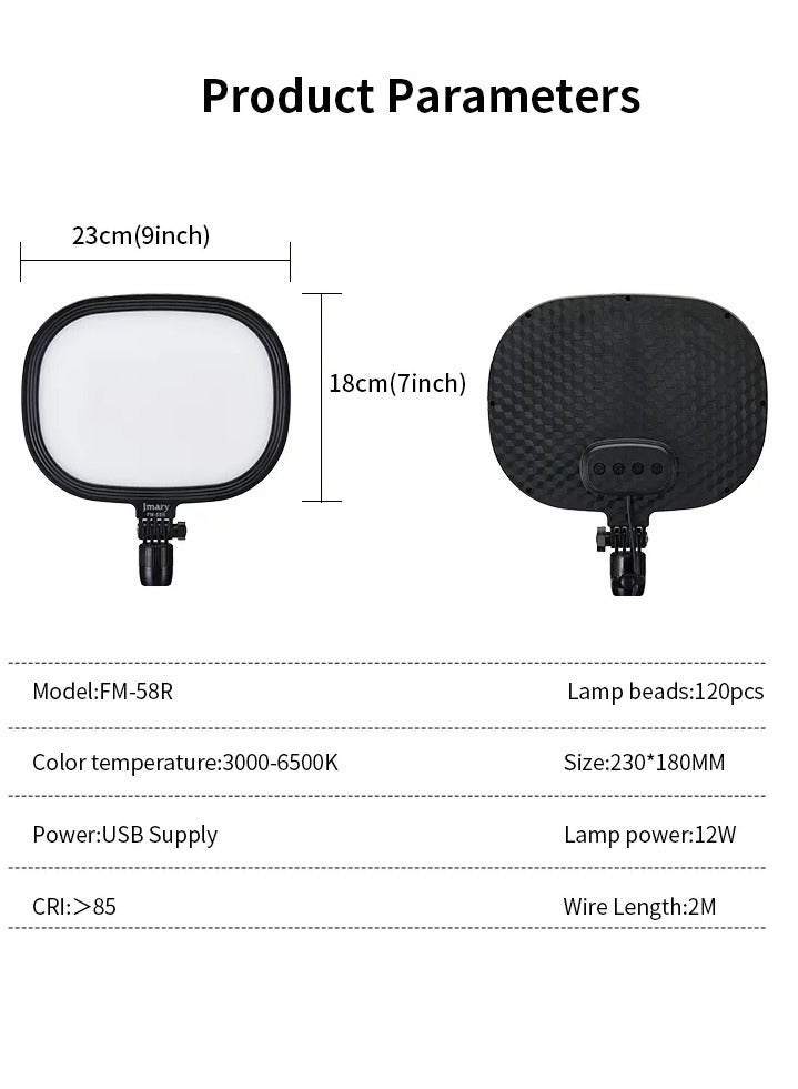 Jmary جيماري FM-58R مصباح LED بزاوية 9 بوصة للتصوير الفوتوغرافي والفيديو - Image 2