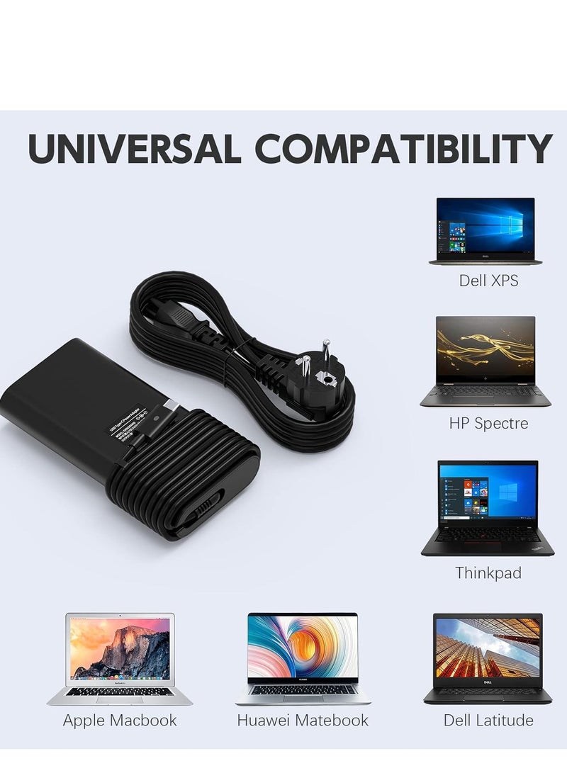 90W USB-C Charger Laptop Compatible for Latitude 3400 3500 5300 5310 5289 5480 5400 5280 5580 7380 7480 7390 7280 DELL XPS 9250 9350 9550 DELL LA90PM170 Adapter Power SUPPLY - Image 3