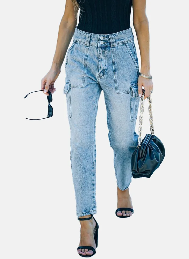 يونيكي Blue Slim Fit Clean Look High-Rise Jeans
