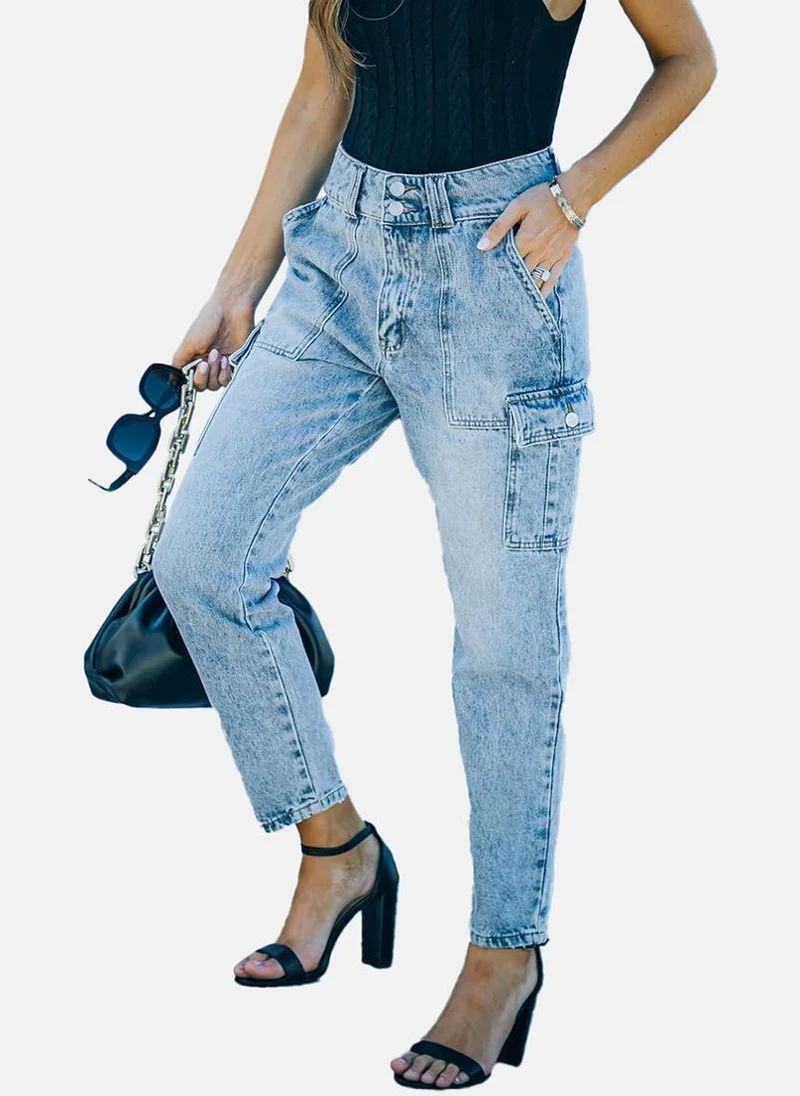 يونيكي Blue Slim Fit Clean Look High-Rise Jeans