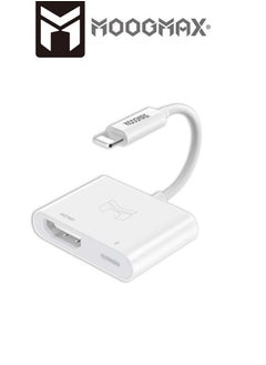 موجماكس محول توصيلة كيبل HD الى ايفون أصلي بمنفذ HDMI و منفذ لايتنينج (ايفون) lightning لشحن الهاتف اثناء التوصيل.  - Image 2