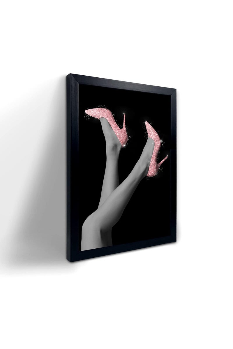 calmart Pink High Heels Framed Wall Art - Image 1