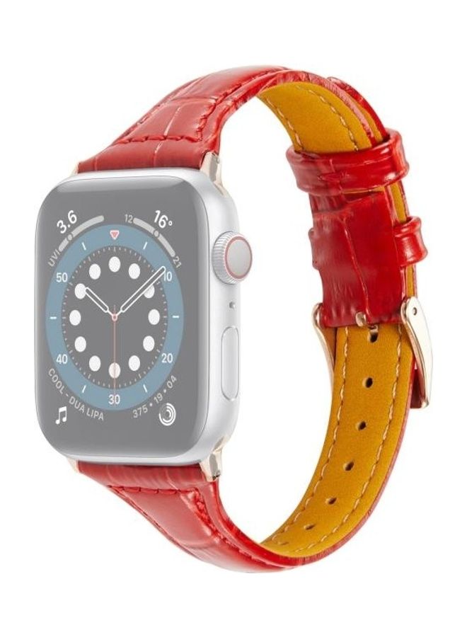 NIBEMINENT Ethnic Replacement Watchband for Apple Watch Series 1/2/3/4/5/6/7/SE 42/44/45mm Red - Image 1